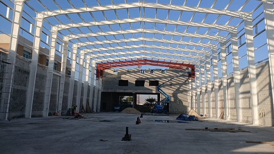 Steel warehouse with crane